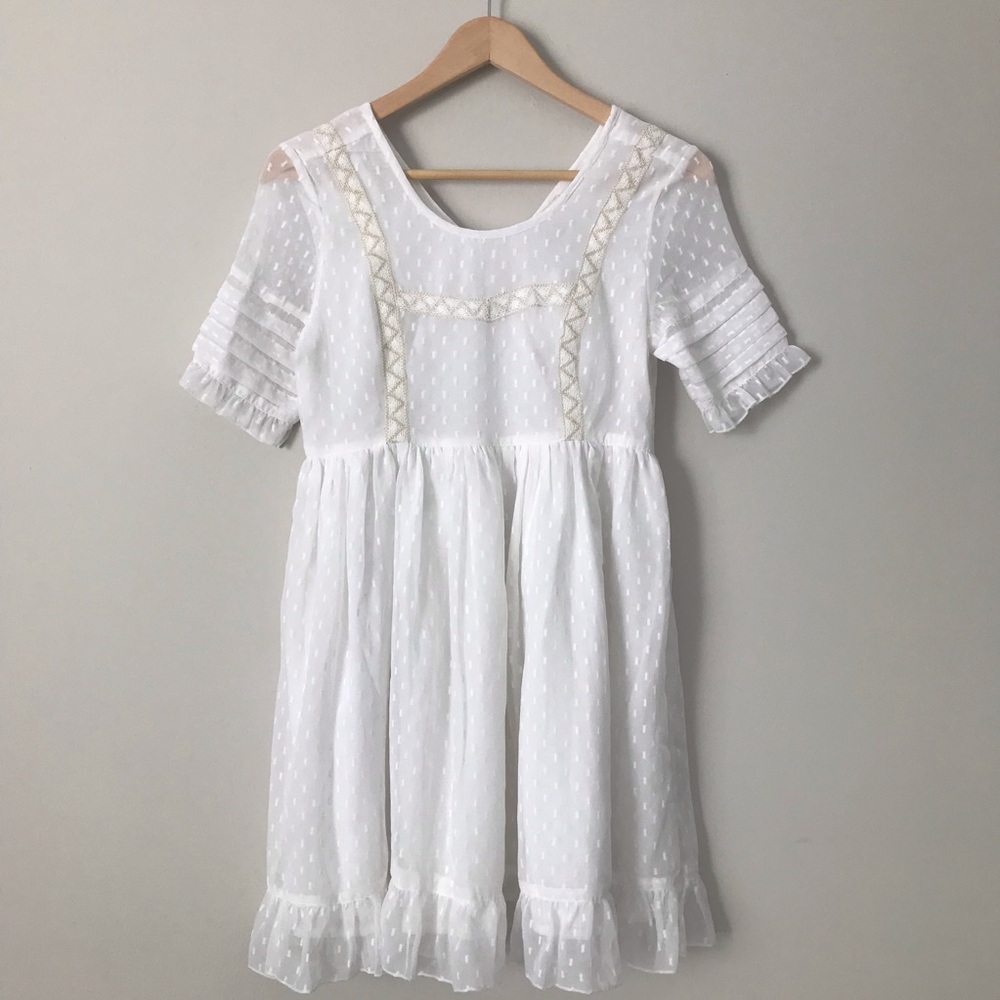 NWT Blue Plate Ruffle Top Womens Size XS White